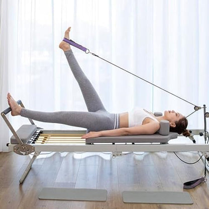 2PCS Pilates Double Loop Straps for Reformer Feet - color: Purple