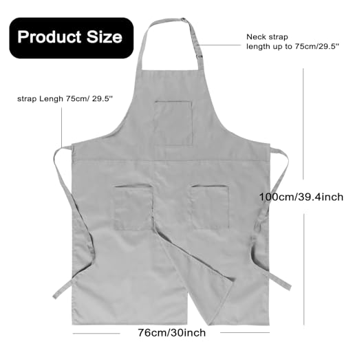 Pottery Split-Leg Make Ceramic Apron, Long Split-Leg Artist Painting Apron with 3 Pockets for Men and Women - color: Grey