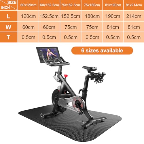 Bike Mat,Treadmill Mat,Compatible for Elliptical,Exercise Bikes, Stationary Cycles,Spin Bike,Under Exercise Bike Trainer Pad for Indoor Stationary Gym Fitness Equipment Hardwood Floor Protector - size: 60" x 23.6"