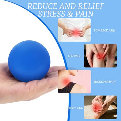 ZUFECY Massage Ball for Foot & Back, 2.5 Inch Rubber Trigger Point Therapy Ball - Myofascial Release Tool for Yoga, Plantar Fasciitis Relief, Muscle Relaxation Hand Massager
