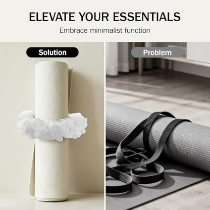 Slim Panda Yoga Mat Scrunchie,Style & Cute Mat Holder,Stretchable Velvet Fabric Fit All Standard Yoga Mats (mat not included) - color: Black&white 2pcs