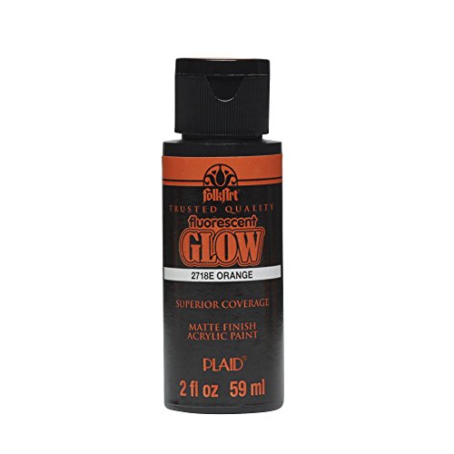 FolkArt 2718E 2 Oz. Paint Fluorescent Glow - Orange - color: Orange, size: 2 Fl Oz (Pack of 1)