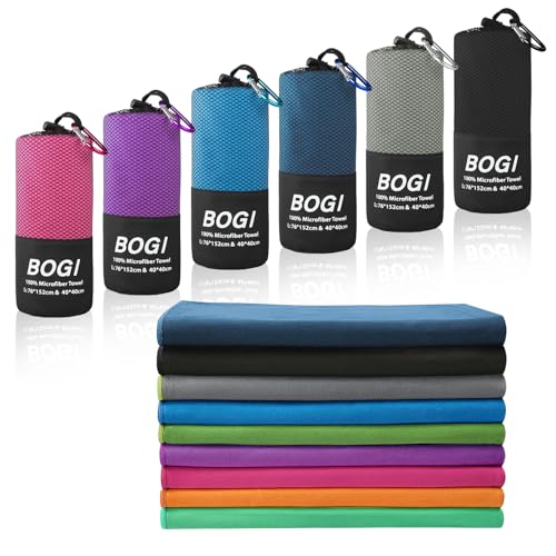 BOGI Microfiber Travel Sports Towel-Quick Dry Soft Lightweight Absorbent Compact for Camping Gym Beach Bath Yoga Swimming Backpacking (M:40''x20''-Black) - color: Black, size: M:40''x20''
