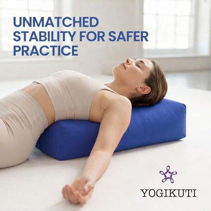 Rectangular Cotton Yoga Bolster, Yoga Pillow, Yoga Cushion, Yin yoga Bolster, Iyengar yoga bolster - color: Blue