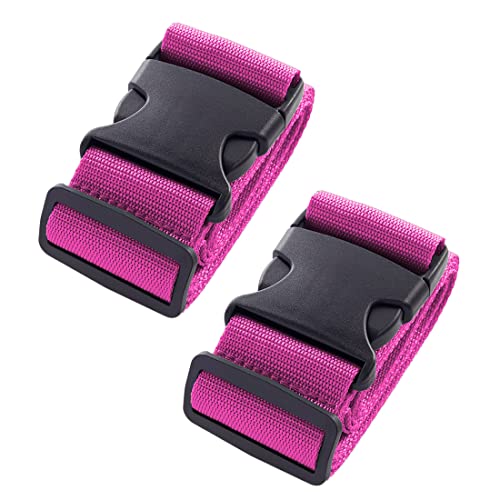 2pcs 74″×2″Luggage Straps for Suitcases,Adjustable Suitcase Straps and Heavy Duty Strap Buckle Packing Straps Travel Accessories,Pink - color: Pink 2PCS