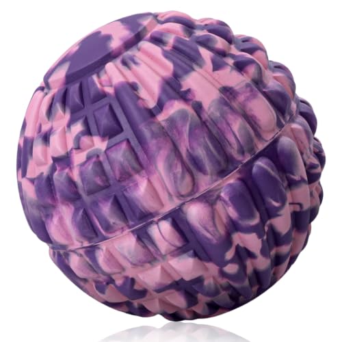 Deep Tissue Massage Ball for Exercise & Recovery - SGS Certification - Targets Back, Shoulder, Legs&Feet - Relieves Muscle Knots, Joint Pain&Tightness, Pressure Point Therapy- Myofascial Release Ball - color: Pink&purple, size: 1-Pack | 5.1-inch