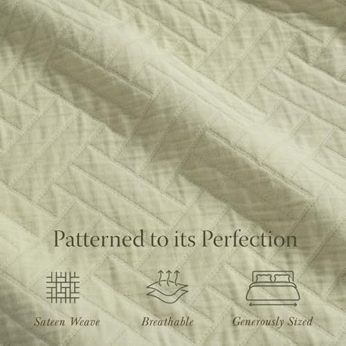 Threadmill Luxury Cotton Blankets for Queen Size Bed | All-Season 100% Cotton Queen Size Blanket | Criss Cross Cozy Lightweight, Soft Breathable Coverlet fits Full Size Bed, 90x92 | Sage Green - color: Classic Sage Green, size: Queen / Full