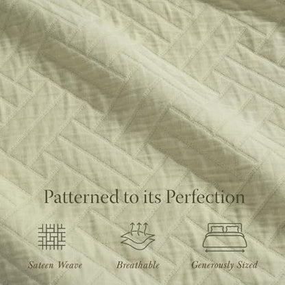 Threadmill Luxury Cotton Blankets for Queen Size Bed | All-Season 100% Cotton Queen Size Blanket | Criss Cross Cozy Lightweight, Soft Breathable Coverlet fits Full Size Bed, 90x92 | Sage Green - color: Classic Sage Green, size: Queen / Full
