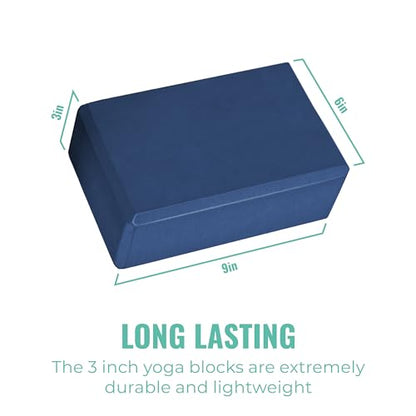3in Foam Bulk Yoga Blocks, 10 Pack - color: Dark Blue