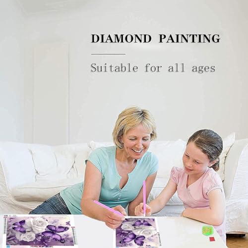 Diamond Art Kits for Adults,5D Butterfly Diamond Painting Kits 12X16 Inch | Diamond Art Paintings for Beginners,Round Full Drill Diamond Dot Tools Kit,Extra Diamonds,DIY Stress Relief Craft,Great Gift - color: diamond art-5