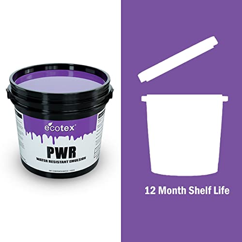 Ecotex® PWR Screen Printing Emulsion - Plastisol & Water Based Ink, 1 Qt | Premixed And Pre-Sensitized, Water Resistant Formula - Works With LED, DIY Halogen, Or UV Exposure Units - 1 Quart - size: Quart - 32 oz.