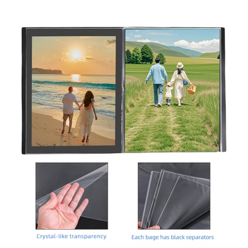 Large 13"x19" Art Portfolio Heavy Duty Binder with Plastic Sleeves, Portfolio Folder with 30 Clear Sheet Protectors, Display 60 Pages, Poster Binder， (medium（13x19in）) - size: medium（13x19in）