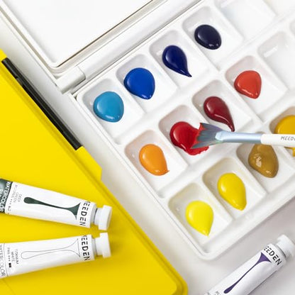 MEEDEN Watercolor Palette with Lid: 33 Wells Airtight Folding Paint Palette with Large Mixing Tray - Empty Acrylic Painting Art Pallet 12.5''x 6.5'' Black - color: Black