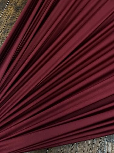 Premium Nylon Lulu Yoga Spandex Fabric - Ultra-Soft & Stretchy 4-Way Stretch Fabric by The Yard - Perfect for Activewear and Swimsuit Fabric, and More -1 Yard - 58 Inch Width (Burgundy) - color: Burgundy