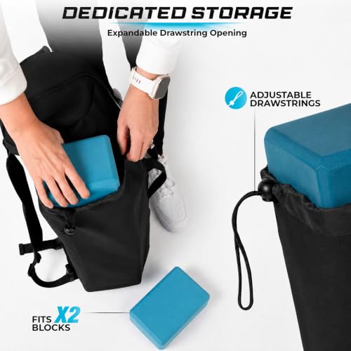 MAGNILAY Expandable Yoga Mat Bag, Adjustable Strap, Black, Large - color: Pure Black