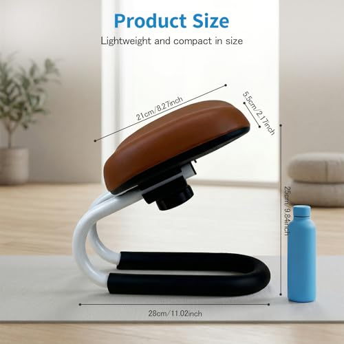 Menolana Kneeling Meditation Stool Chair Anti Slip Ergonomic Comfortable Prayer Bench Adjustable for Studio Yoga Praying Home Kneeler - color: Brown