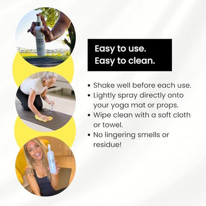 Yoga Mat Cleaner Spray – Spa-Like Scent | Eco-Friendly Formula | Neutralizes Sweat & Odor | Helps Protect Your Mat | 8 oz | Plant-Based, Made in USA | Body By Yoga