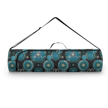 Yoga Mat Bag Portable Yoga Mat Holder with Adjustable Strap Lighweight Gym Tote Bag with Handle - color: Boho Mandala Blue