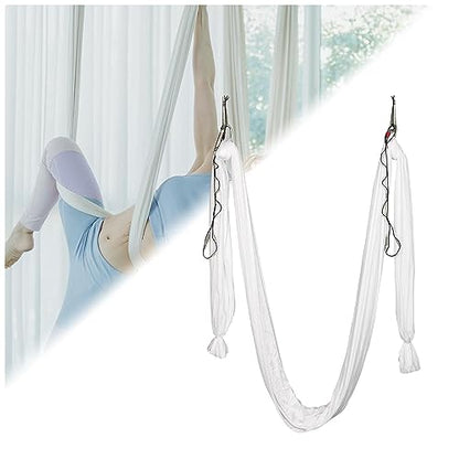 Kojem Aerial Silk Fabric Yoga Swing Kit For Fitness Yoga Inversions Flexibility Core Strength Dance White Nylon Fabric 6.6/13.1 Yards - size: 6.56 Yards