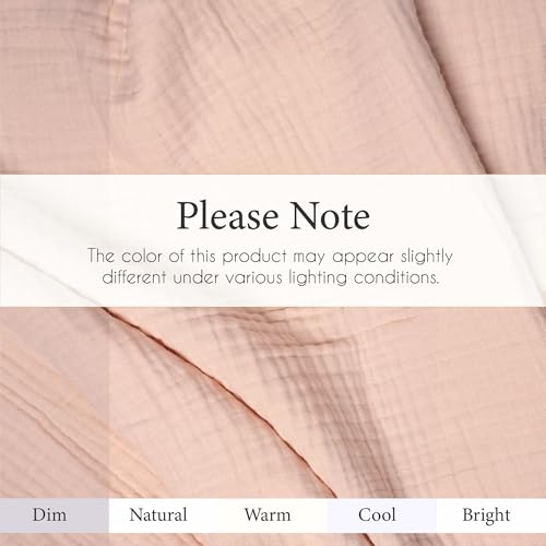 Salt Earth 100% Cotton Gauze 80"X90" Queen 4 Layered Blanket- Rose Dust | Premium Muslin Blanket for Couch,Bed,Living,Summer Lightweight, All Seasons Blankets & Throws, Boho,Travel & Skin Friendly - color: Rose Dust, size: 80"X90" Queen