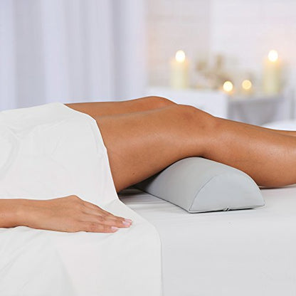 EARTHLITE Bolster Pillow Half Round – Durable Massage Bolster, 100% PU Upholstery incl. Strap Handle/Professional Quality for Massage Tables/Back Pain Relief - color: Sterling