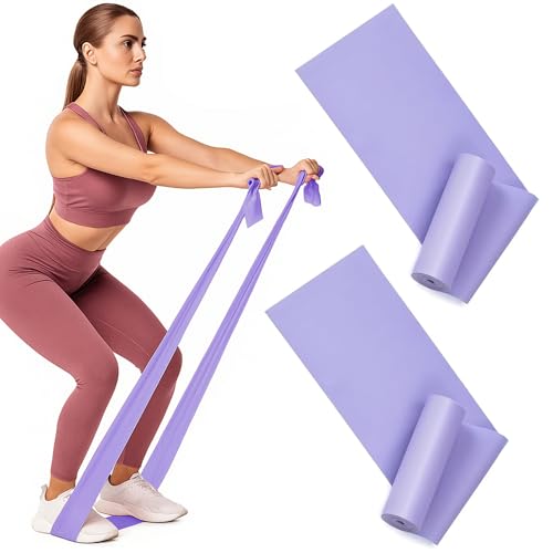 Resistance Bands, Non-Latex Elastic Exercise Bands for Upper and Lower Body, Strength Training Without Weights, Ideal for Physical Therapy, Pilates, Rehab, Home Fitness, Beginners - color: Purple
