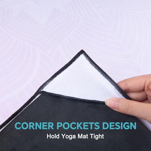 QiyI Hot Yoga Towel with Grip Dots, Non Slip, 70"x26", Purple Mandala - color: Purple Mandala, size: 70"x26"