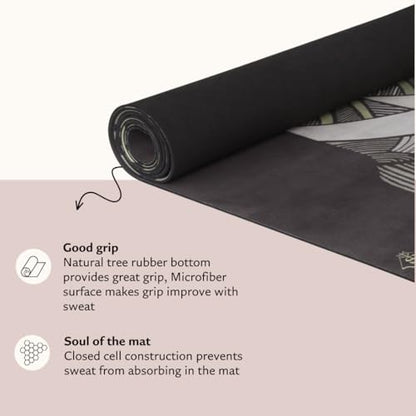 Shakti Warrior Suede Yoga Mat, Non Slip, 72 x 24 Inch, 3mm Thick - color: Elephant
