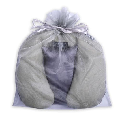 TARA Spa Therapy Herbal-Ease Aromatherapy Pillow Gift Bag Set, Neck + Silk Eye Pillow, Slate Gray - color: Slate Gray