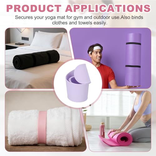 Yoga Mat Strap Slap Band, One Snap Yoga Mat Slap Band for Keep Mats Tightly Rolled Exercise Mat Sling Holder - color: Light Purple