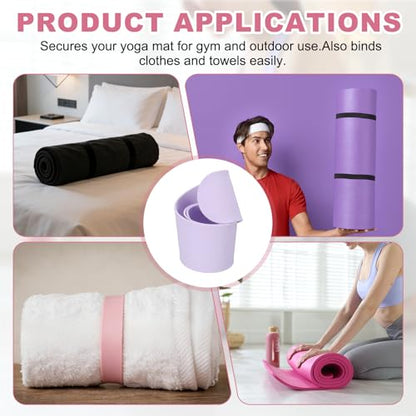 Yoga Mat Strap Slap Band, One Snap Yoga Mat Slap Band for Keep Mats Tightly Rolled Exercise Mat Sling Holder - color: Light Purple