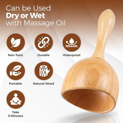 5 PCS Wood Therapy Massage Tools - Professional Maderoterapia Set for Body Contouring, Circulation Support and Muscle Tension Relief - size: 16.15"