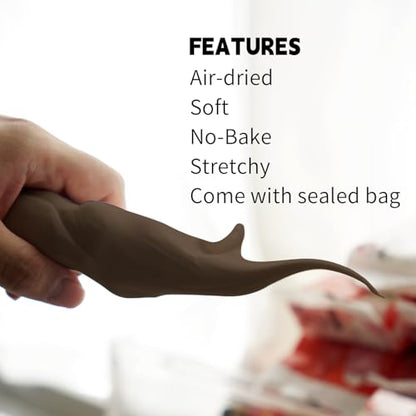 Air Dry Clay Lightweight, Flexible Modeling Clay for Adults Arts and Crafts | Professional & Moldable, Soft & No-Stick, Polymer Clay for Sculpting, Molding,Anime Figures,Making Costumes,DIY Projects - color: Brown