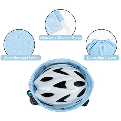 WANDF Drawstring Backpack, Gym String Bag with Shoulder Pad - color: M, Blue, size: Medium