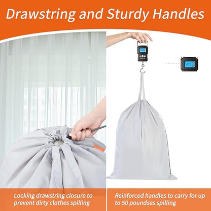 Polecasa Extra Heavy Duty Laundry Bag with Handles, Silver, 28x36" - color: Silver, size: 28" x 36" | 1 Pack