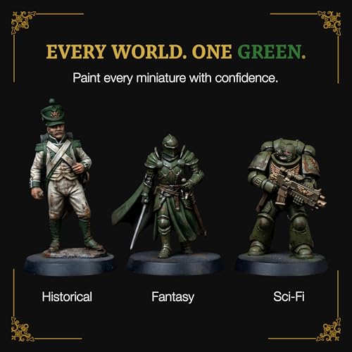 Ludus Bellum Miniature Paint Green Color 18ml Precision Dropper Bottle | Professional Acrylic Paint for Miniatures & Models, Provides Quality Acrylic Tones and Shades for Warhammer 40K D&D Figures - color: Green