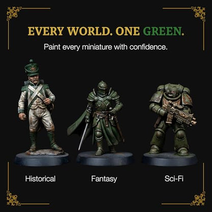 Ludus Bellum Miniature Paint Green Color 18ml Precision Dropper Bottle | Professional Acrylic Paint for Miniatures & Models, Provides Quality Acrylic Tones and Shades for Warhammer 40K D&D Figures - color: Green