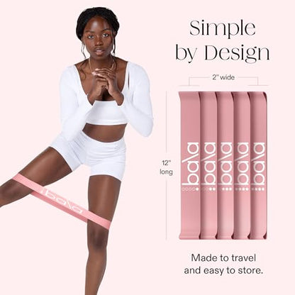 Bala Bands Resistance Bands, Elastic Booty Bands for Home Workouts, 5 Pack - color: Blush