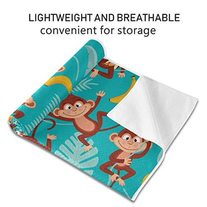 Yoga Mat Towel Monkey Banana, 73" x 27" - color: Monkey Banana