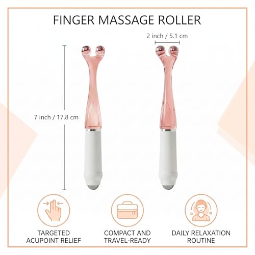 2pcs Finger Massager Roller,Finger Massager,Finger Massager for Arthritis,Hand Massager Tool,Hand Roller Massager,Improves Circulation,Hand Pain and Stress,for Fingers, Hands and Palms(Coffee)