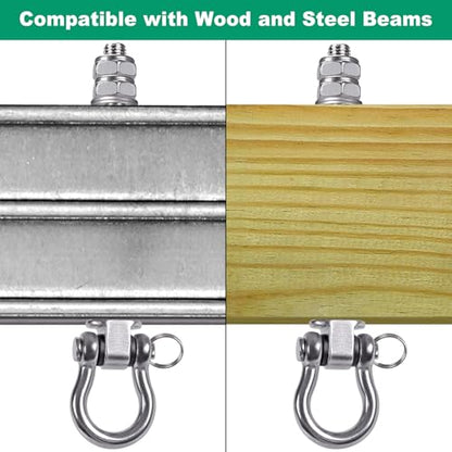 SELEWARE 6 Pcs Stainless Steel Bearing Swing Hangers Heavy Duty Swing Hooks - color: 6 Pack Bearing Hangers (5" X M2/5" Threaded Rod)