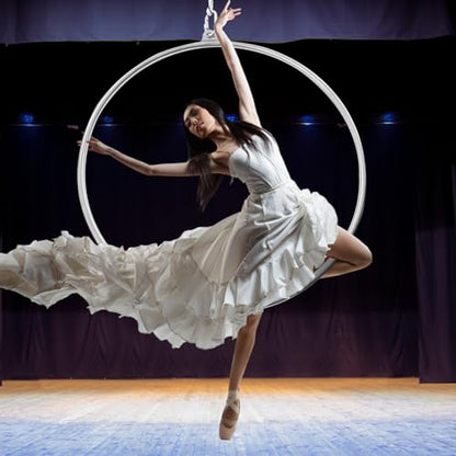 Complete Aerial Hoop Kit - 85cm/90cm Professional Lyra Hoop Set - Single Point Hoops - Circus Aerial Ring Kit - Maximum Load: 115 kg/253 lb - color: 85cm/33.46”