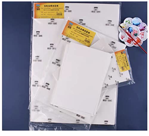 BAOHONG Academy Grade Watercolor Roll, 100% Cotton, Acid-Free, 140LB/300GSM, Cold Press Textured (Roll of 390x540mm, 10 Sheets in Cold Press) - size: Roll of 15.4" x 21.3", 10 Sheets in Cold Press