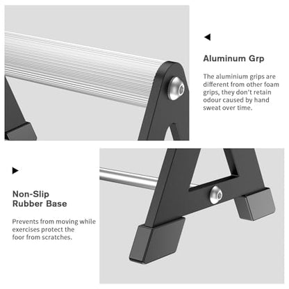Push Up Stand, Pushup Handles for Strength Training, Heavy-duty Stainless Steel Push Up Bars Gym Exercise Equipment, Hold Up to 500lbs, 1 Pair - color: Aluminum handle Black 01