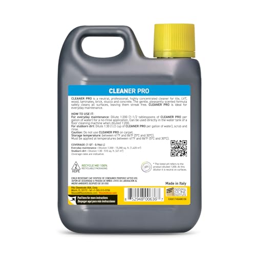 FILA Surface Care Solutions, CLEANER PRO, Neutral All Purpose Cleaner, Highly Concentrated - Up to 40 Washes, 1 QT - size: 32 Fl Oz (Pack of 1)