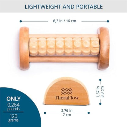 TheraFlow Compact Foot Roller for Plantar Fasciitis Relief | Relaxing Gifts for Mom and Dad - Portable, Small Tool for Deep Tissue Massage and Neuropathy | Travel Size Feet Massager for Relaxation - size: Small
