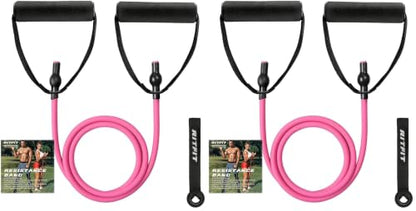 RitFit Single Resistance Bands with Handles Door Anchor for Home Gym - size: 10-15lbs (Pack of 2)