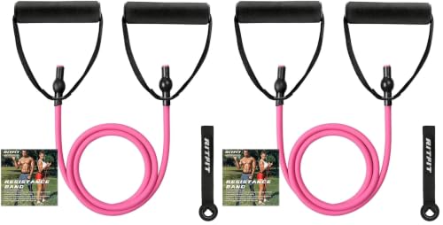 RitFit Single Resistance Bands with Handles Door Anchor for Home Gym - size: 10-15lbs (Pack of 2)