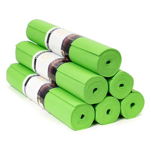 Voyage 5mm Studio Yoga Mats, 6 Pack, 72x24in - color: Green