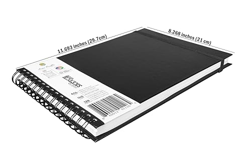 Creo Crafts 9" x 12" SketchO Sketchbook_Top Spiral Wire-O Bound_128 Pages (64 Sheets) 140gsm | Landscape Hardcover, Acid-Free Natural Shade Paper for Artists, Students & Travel Sketching - size: A4
